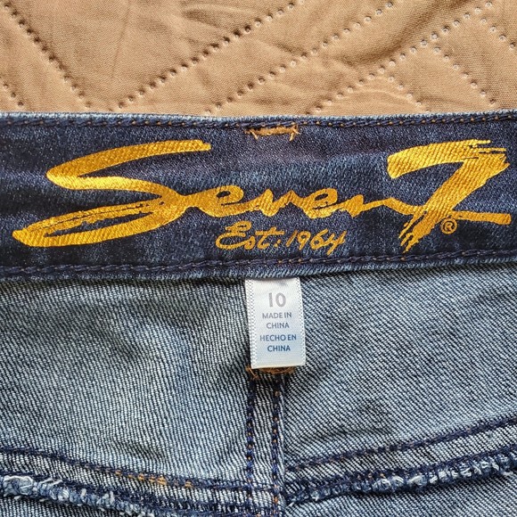 Seven7 weekend boyfriend relaxed fit size 10 medium dark jean denim - Picture 4 of 11
